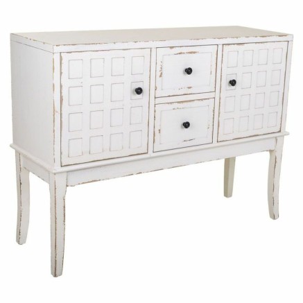 Zijtafel met lades Alexandra House Living Wit 36 x 82 x 108 cm