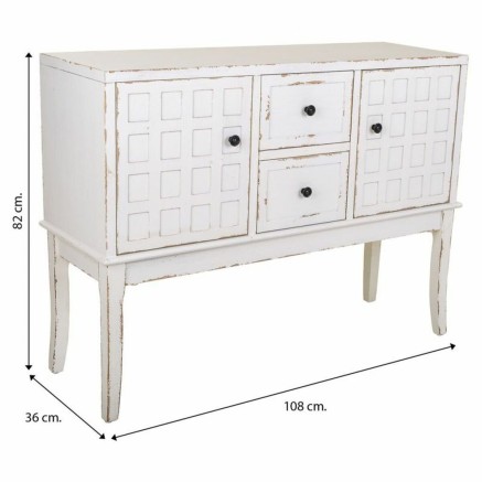 Zijtafel met lades Alexandra House Living Wit 36 x 82 x 108 cm 2