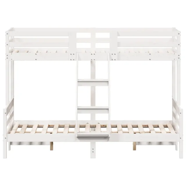 Lit superposé sans matelas 80x200/120x200 cm blanc bois massif