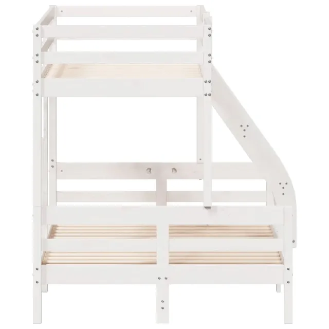 Lit superposé sans matelas 80x200/120x200 cm blanc bois massif