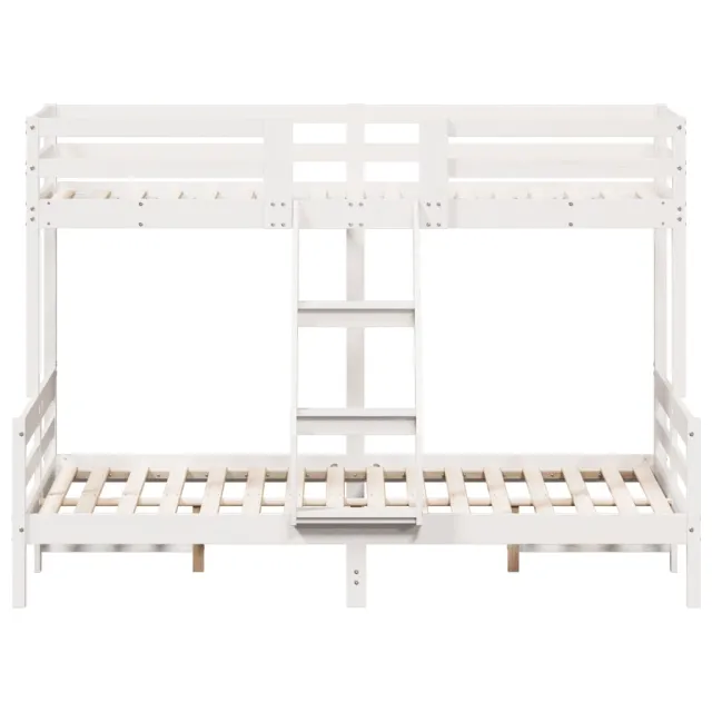 Lit superposé sans matelas 80x200/140x200 cm blanc bois massif