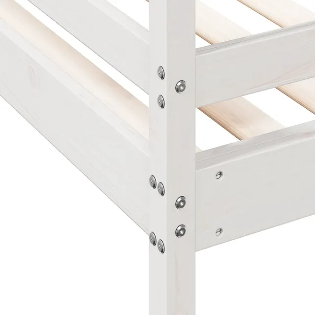 Lit superposé sans matelas 80x200/140x200 cm blanc bois massif