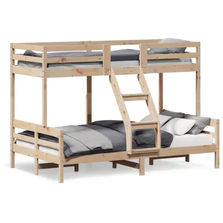 Lit superposé sans matelas 90x200/120x200 cm bois massif 2