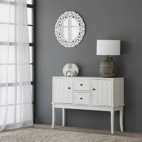 Hall Table with Drawers Alexandra House Living White 36 x 82 x 108 cm
