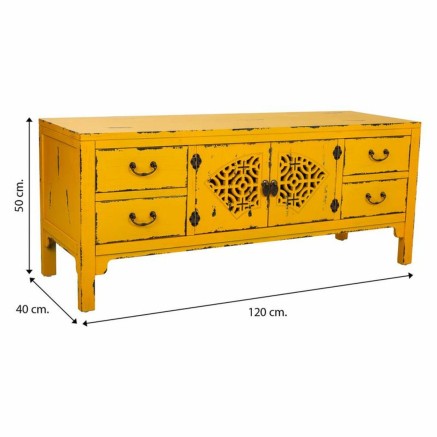 Tiroirs polyvalents Alexandra House Living Jaune Bois d'épicéa Bois 2
