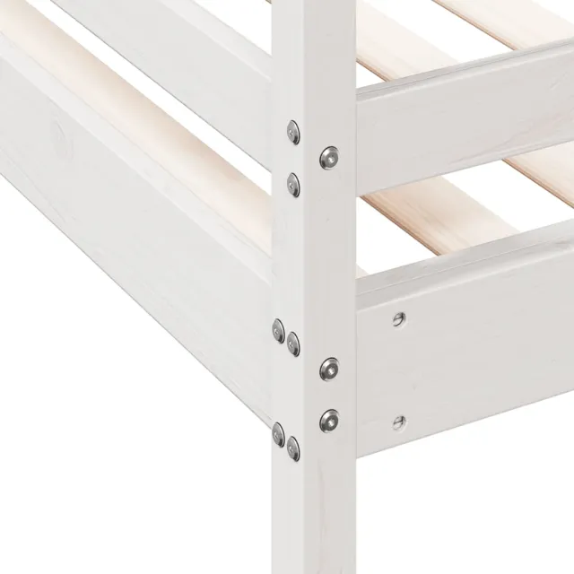 Lit superposé sans matelas 80x200/140x200 cm blanc bois massif