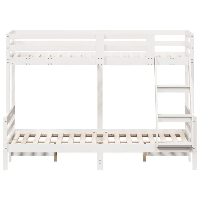 Lit superposé sans matelas 90x200/120x200 cm blanc bois massif
