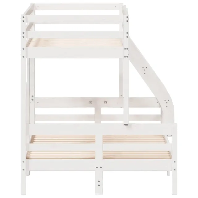 Lit superposé sans matelas 90x200/120x200 cm blanc bois massif