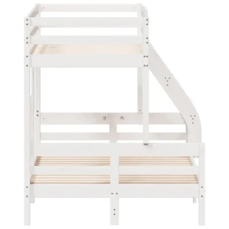 Lit superposé sans matelas 90x200/120x200 cm blanc bois massif