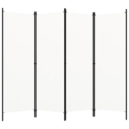 Cloison de séparation 4 panneaux Blanc 200x180 cm