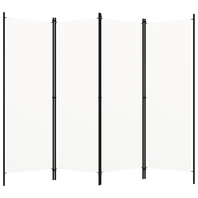 Cloison de séparation 4 panneaux Blanc 200x180 cm