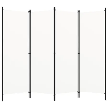 Cloison de séparation 4 panneaux Blanc 200x180 cm
