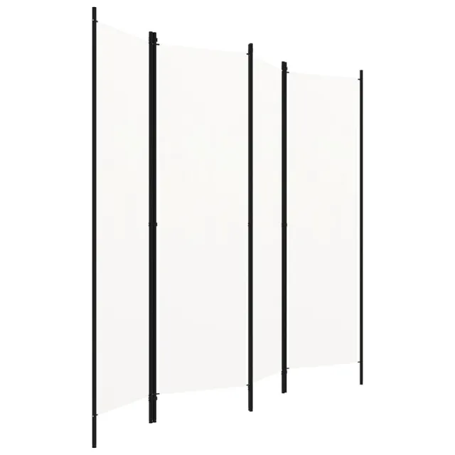Cloison de séparation 4 panneaux Blanc 200x180 cm
