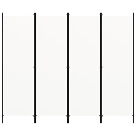 Cloison de séparation 4 panneaux Blanc 200x180 cm