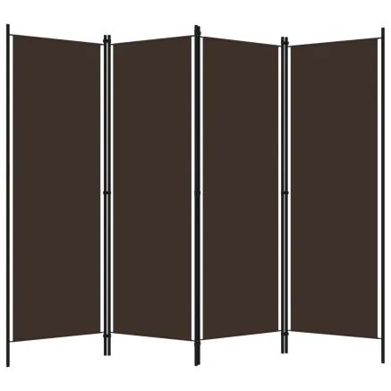 Cloison de séparation 4 panneaux Marron 200x180 cm 2