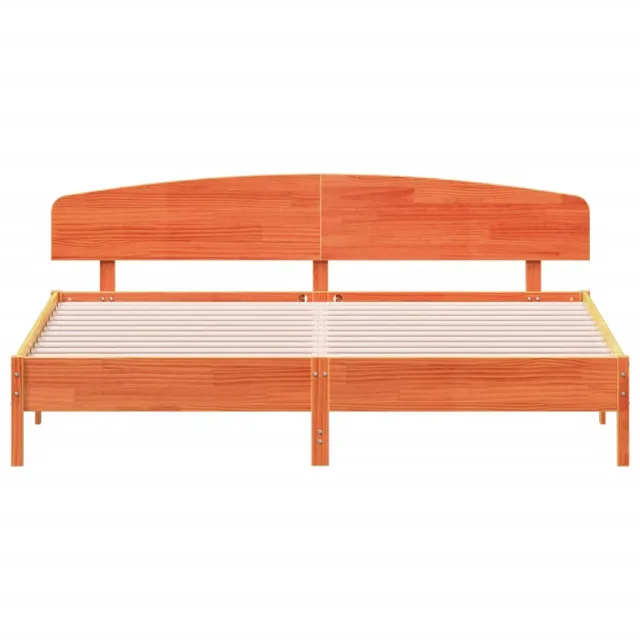 Cadre de lit sans matelas cire marron 180x200cm bois pin massif