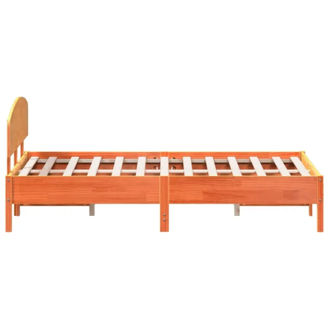 Cadre de lit sans matelas cire marron 160x200cm bois pin massif