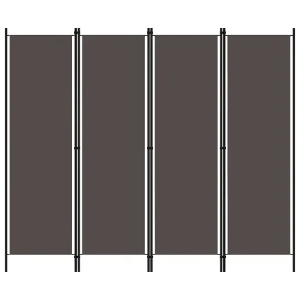 Cloison de séparation 4 panneaux Anthracite 200x180 cm