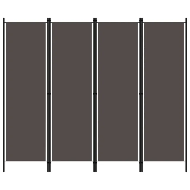 Cloison de séparation 4 panneaux Anthracite 200x180 cm