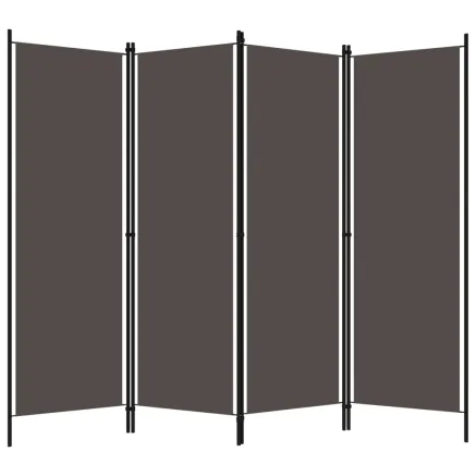 Cloison de séparation 4 panneaux Anthracite 200x180 cm 2