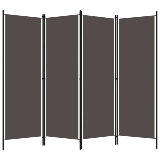 Cloison de séparation 4 panneaux Anthracite 200x180 cm