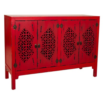Aparador Alexandra House Living Rojo Madera de abeto Madera MDF 40 x 8