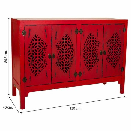 Aparador Alexandra House Living Rojo Madera de abeto Madera MDF 40 x 8 2