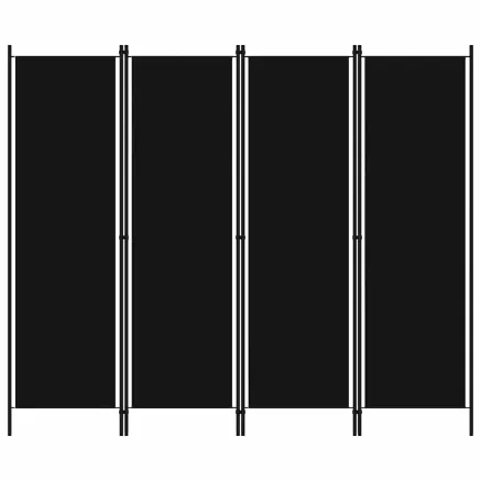 Cloison de séparation 4 panneaux Noir 200x180 cm