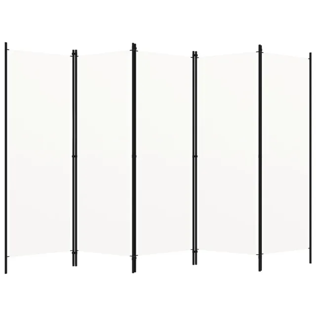 Cloison de séparation 5 panneaux Blanc 250x180 cm