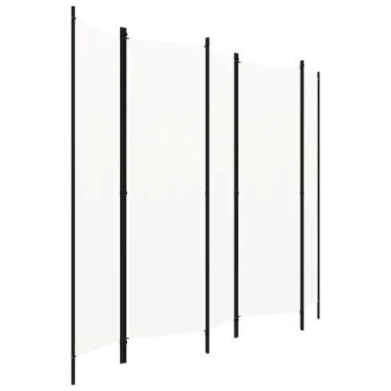 Cloison de séparation 5 panneaux Blanc 250x180 cm 2