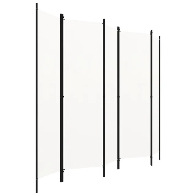 Cloison de séparation 5 panneaux Blanc 250x180 cm