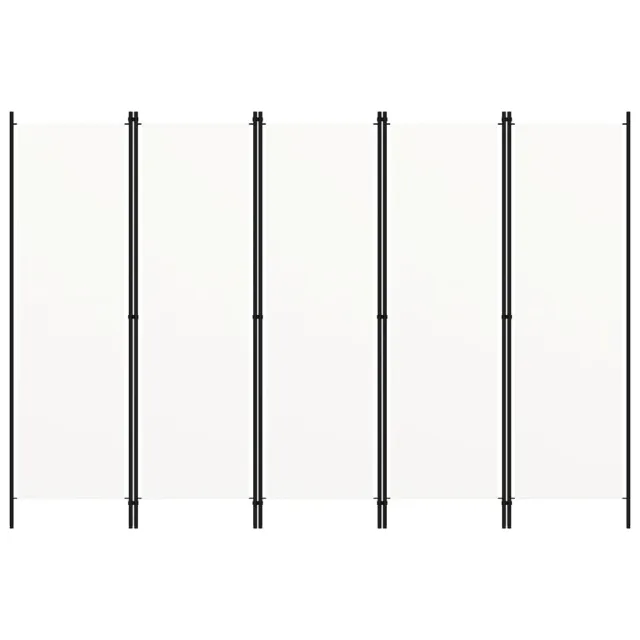 Cloison de séparation 5 panneaux Blanc 250x180 cm