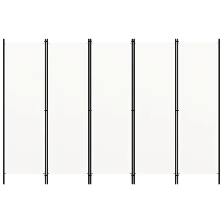 Cloison de séparation 5 panneaux Blanc 250x180 cm