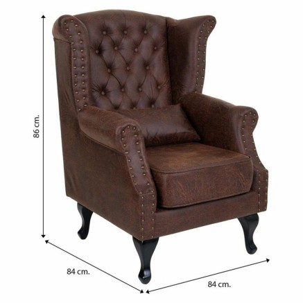 Sillón Alexandra House Living Negro 84 x 86 x 84 cm Polipiel 2