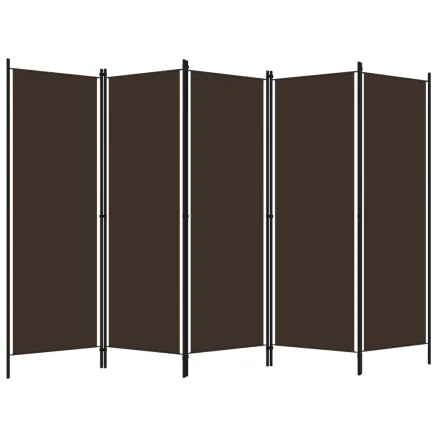 Cloison de séparation 5 panneaux Marron 250x180 cm 2