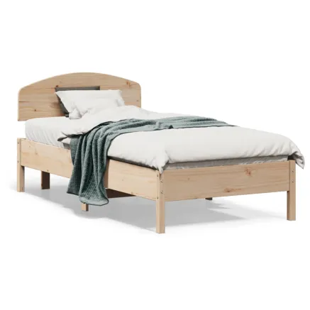 Cadre de lit sans matelas 75x190 cm bois de pin massif 2