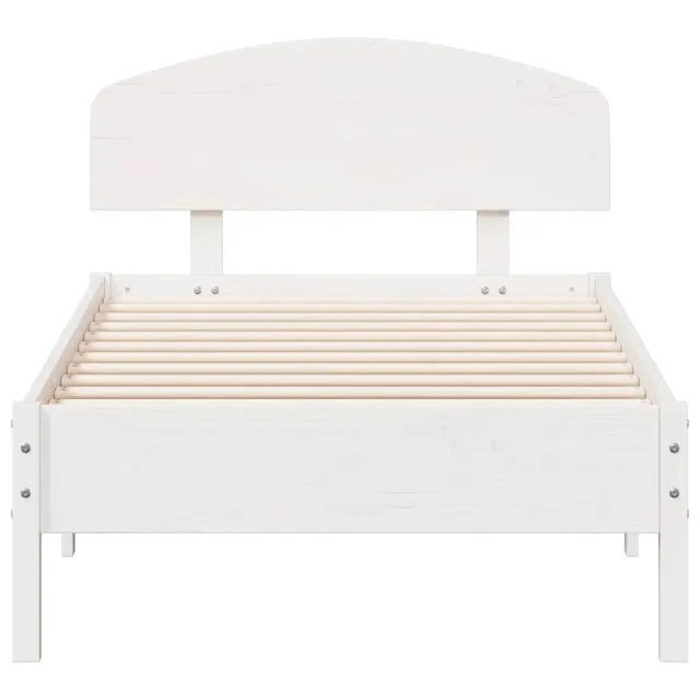 Cadre de lit sans matelas blanc 75x190 cm bois de pin massif