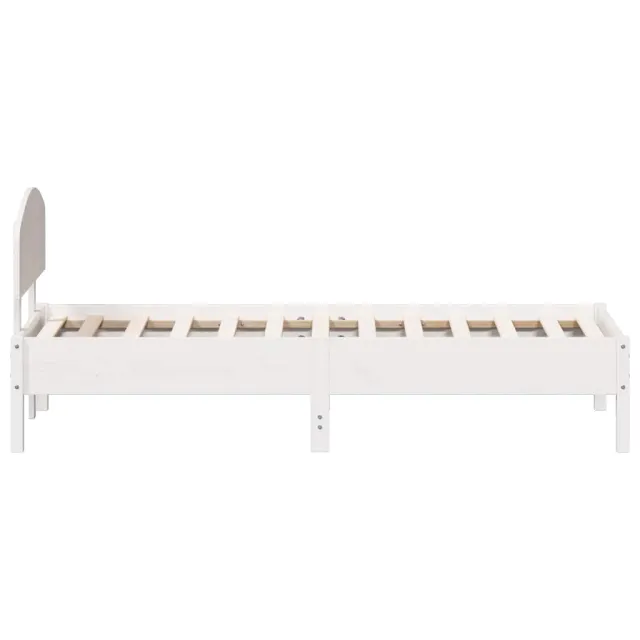 Cadre de lit sans matelas blanc 75x190 cm bois de pin massif