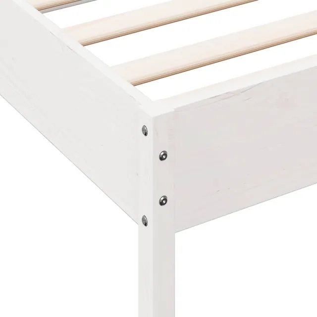 Cadre de lit sans matelas blanc 75x190 cm bois de pin massif