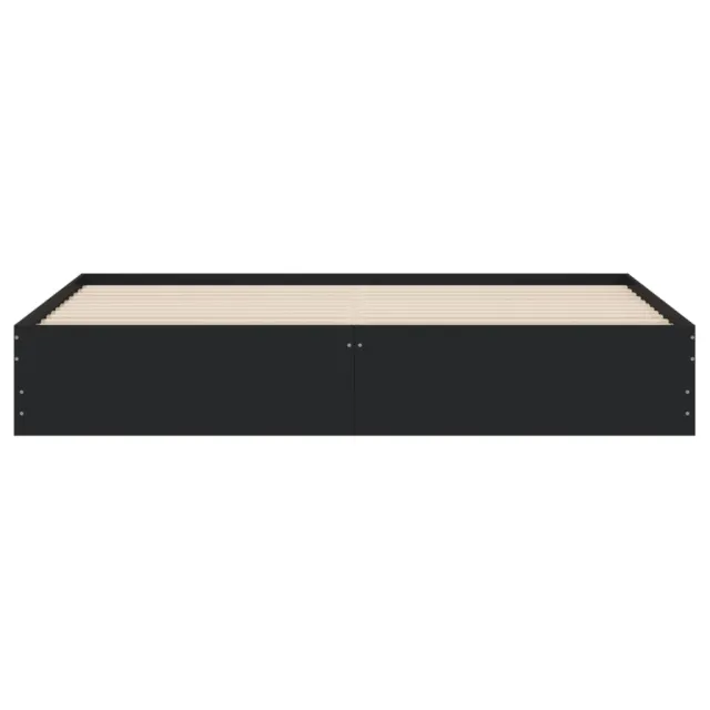 Cadre de lit avec tiroirs sans matelas noir 200x200 cm