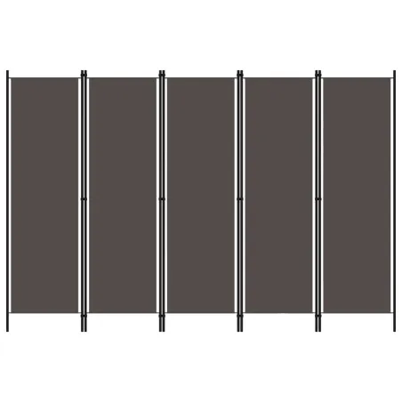 Cloison de séparation 5 panneaux Anthtracite 250x180 cm
