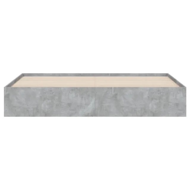 Cadre de lit avec tiroirs sans matelas gris béton 180x200 cm