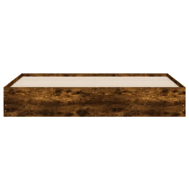Cadre de lit avec tiroirs sans matelas chêne fumé 180x200 cm