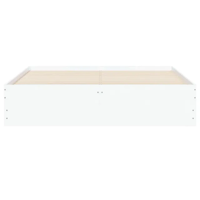 Cadre de lit avec tiroirs sans matelas blanc 150x200 cm