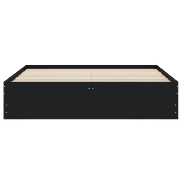 Cadre de lit avec tiroirs sans matelas noir 150x200 cm