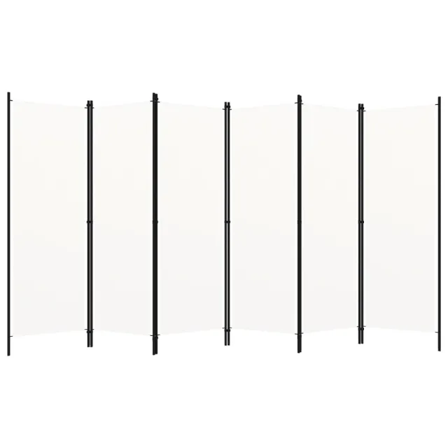 Cloison de séparation 6 panneaux Blanc 300x180 cm