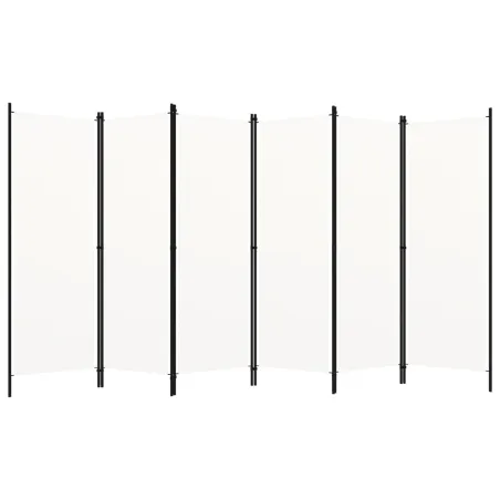 Cloison de séparation 6 panneaux Blanc 300x180 cm