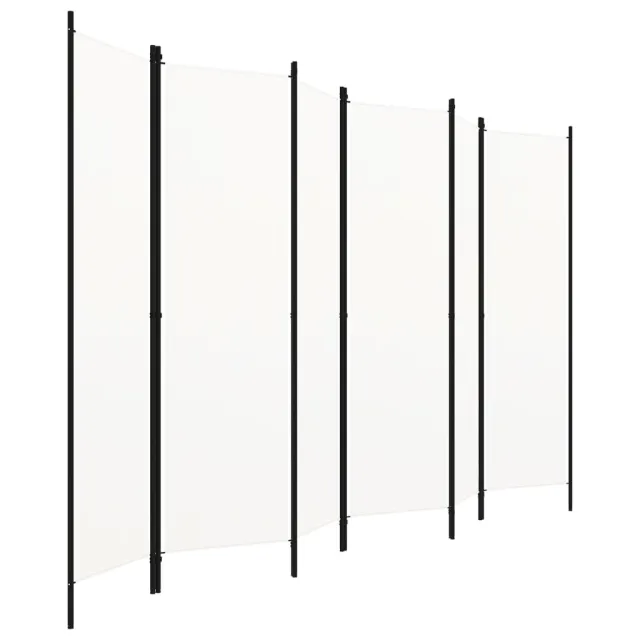Cloison de séparation 6 panneaux Blanc 300x180 cm
