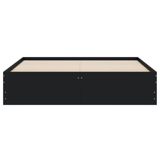 Cadre de lit avec tiroirs sans matelas noir 140x200 cm