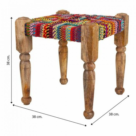 Kruk Alexandra House Living Rood Hout Draad 38 x 38 x 38 cm 2